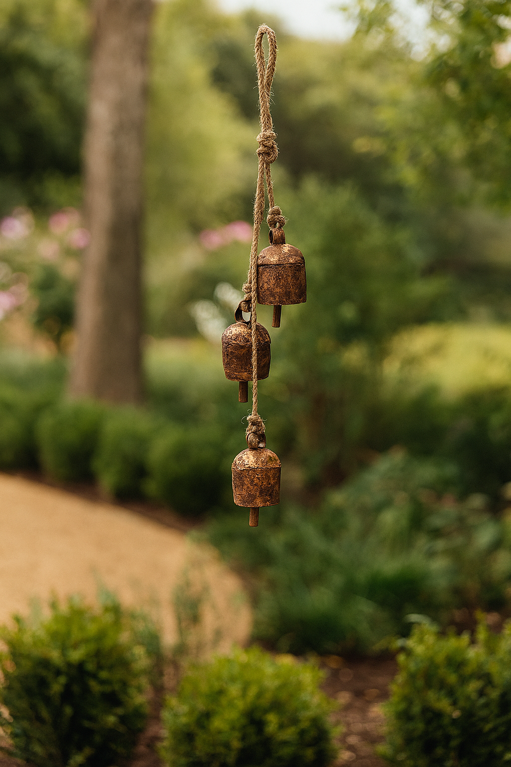 Rustic Wind Chime Small Cascading Bells - Garden, Patio
