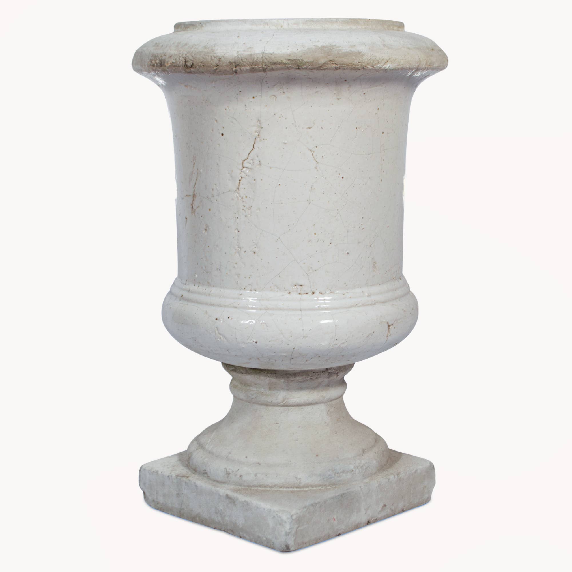 Birkdale White Glazed Stone Planter