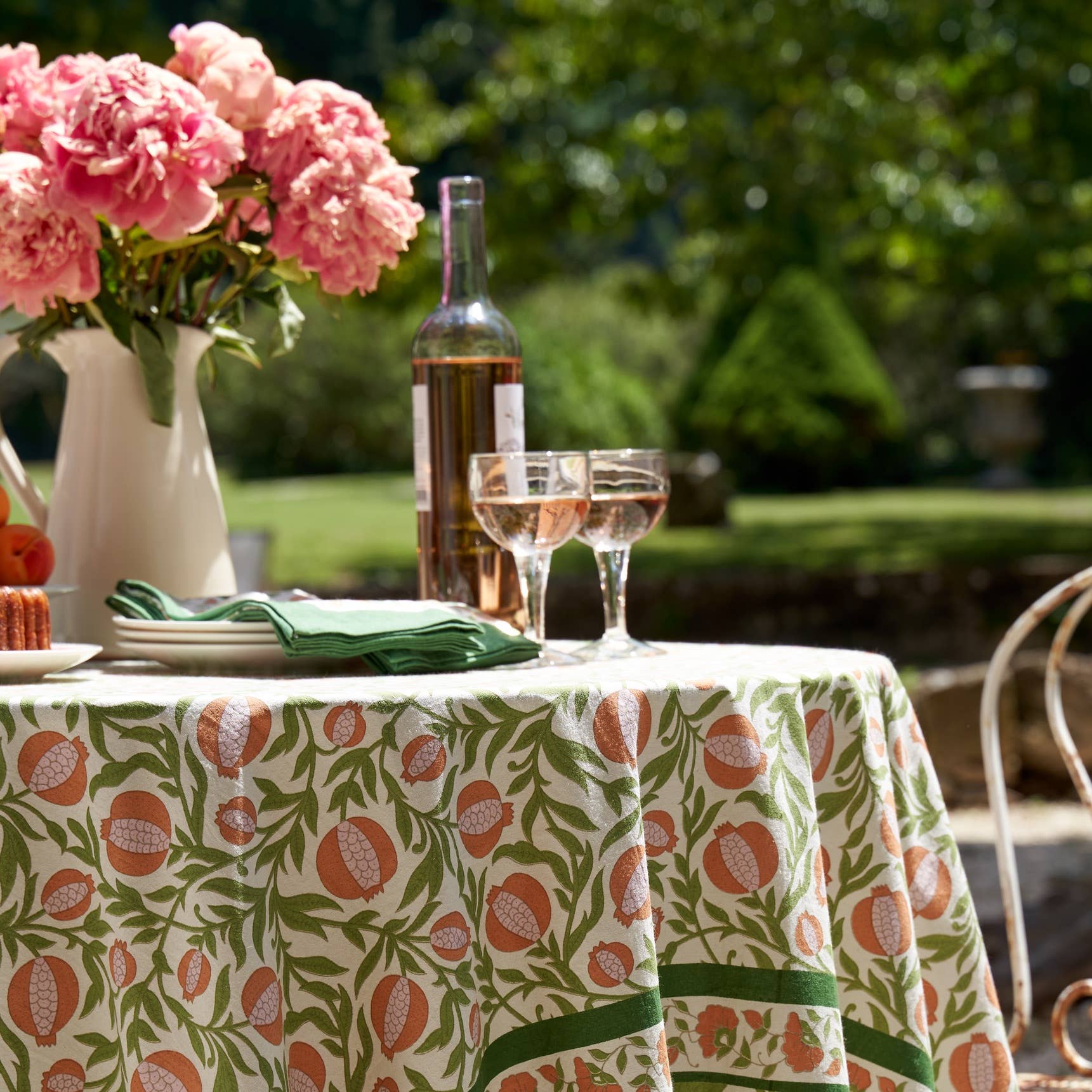 Grenadine Orange & Green Tablecloth