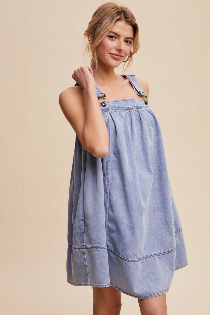 Denim A-Line Overall Dress