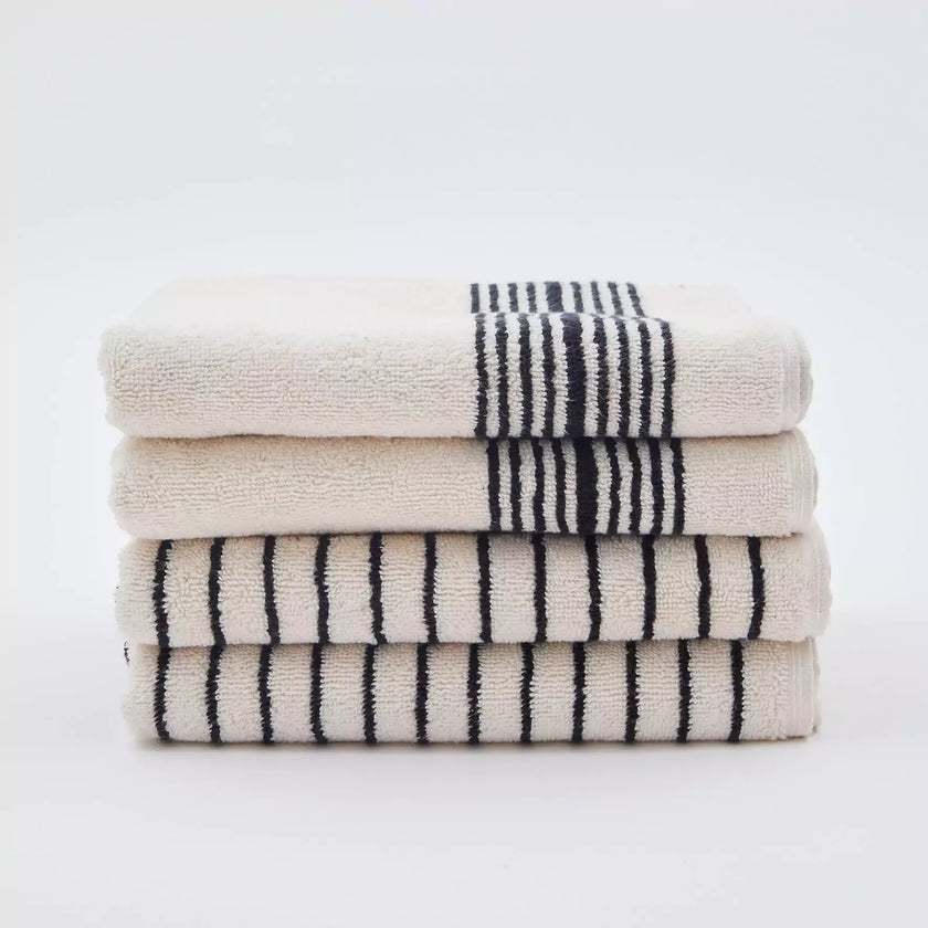 Melika Turkish Cotton Edge Striped  Hand Towel