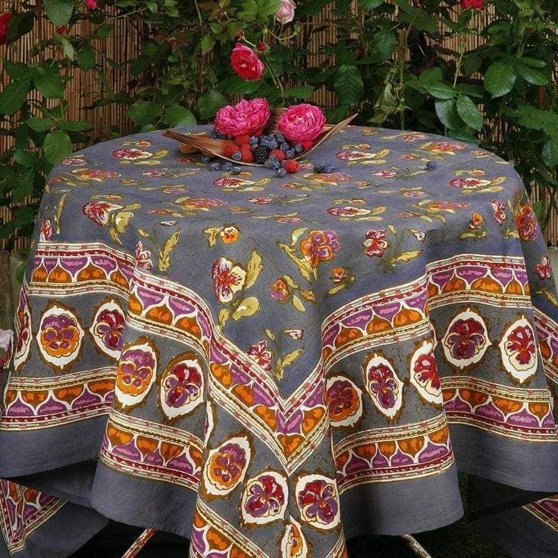 Pansy Red & Grey | French Tablecloths