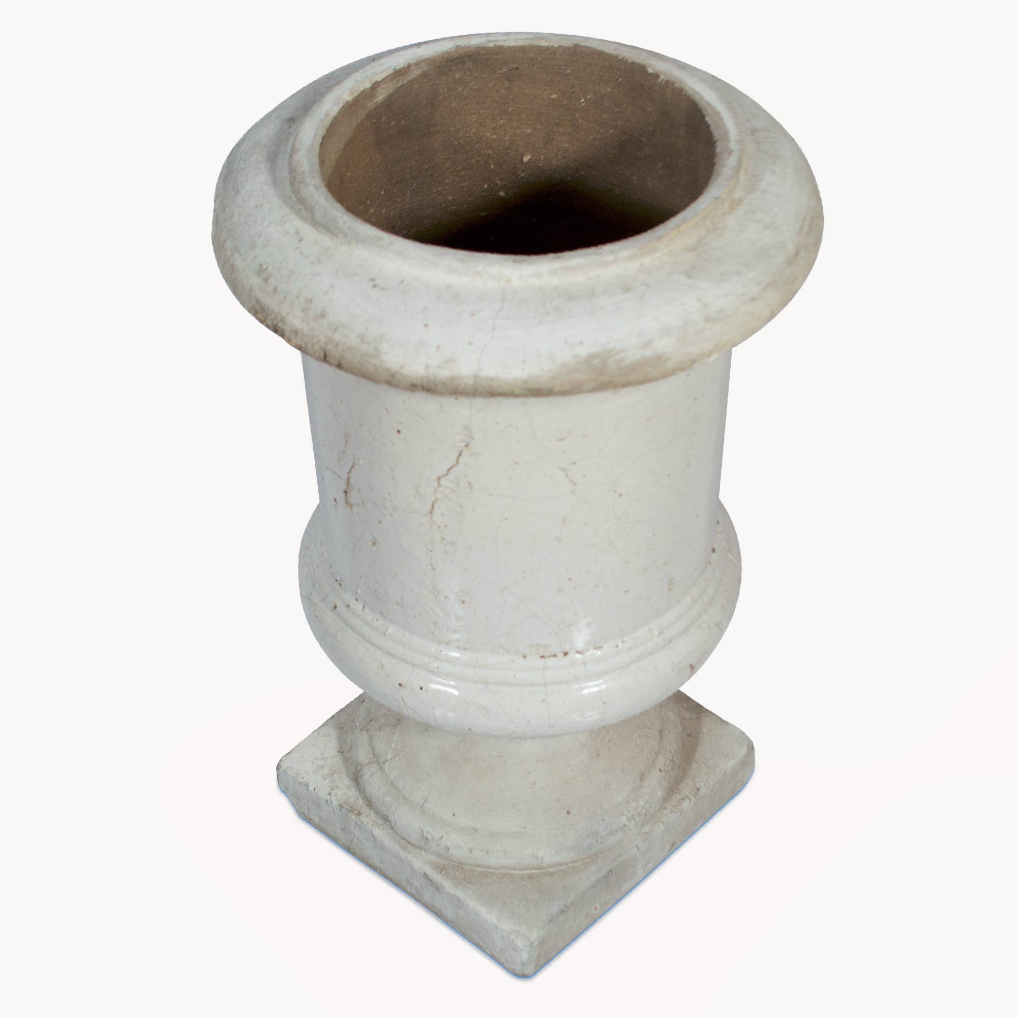 Birkdale White Glazed Stone Planter