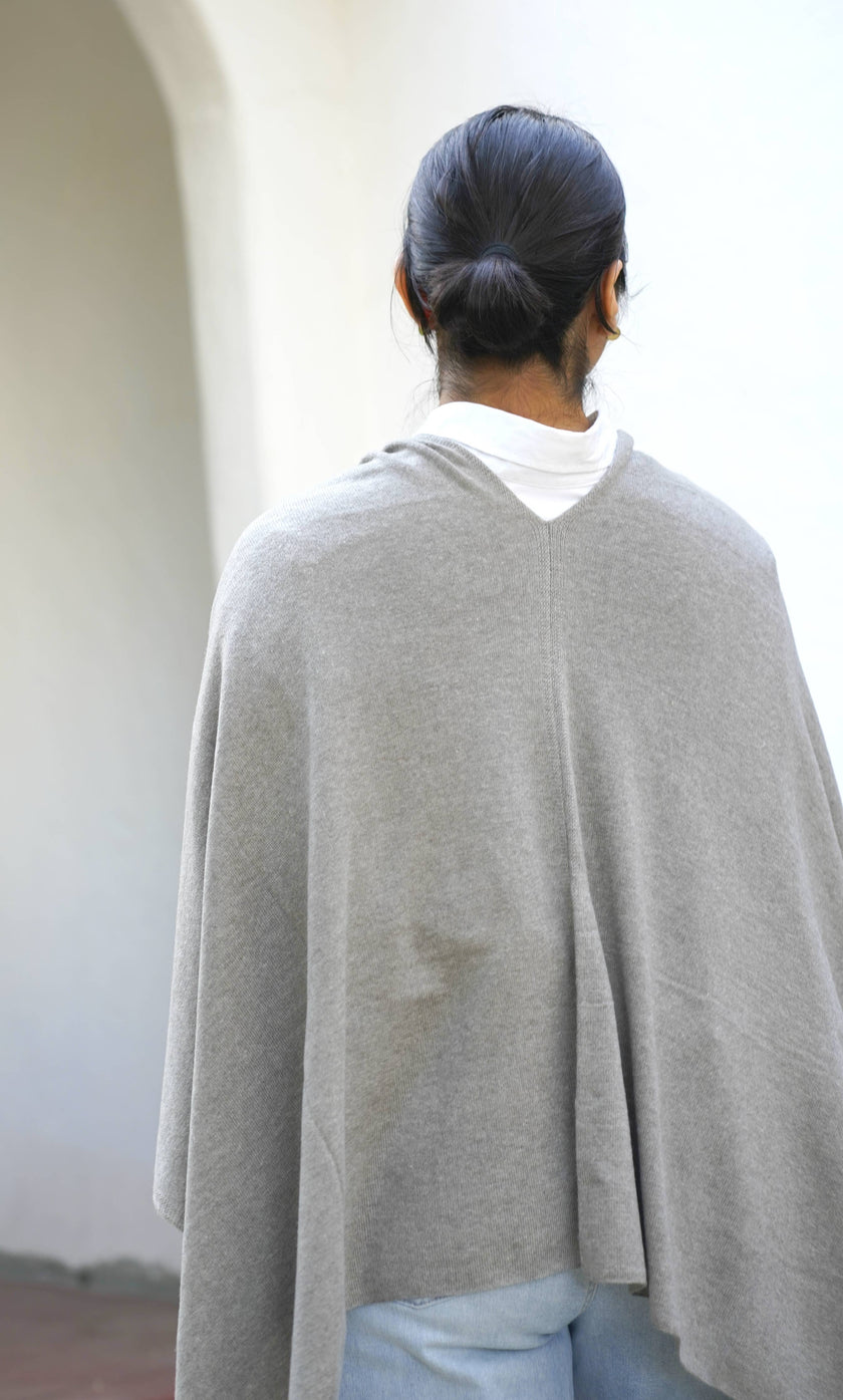 Cashmere Poncho Lotta Grey (Taupe-Grey)