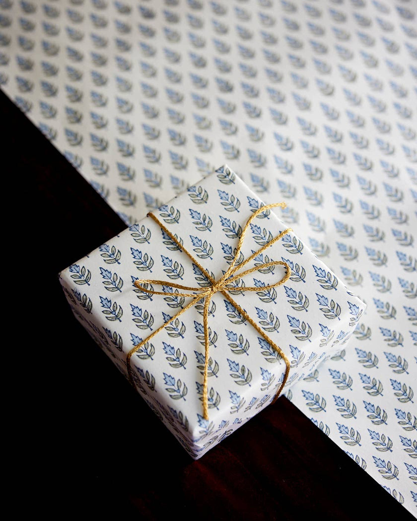 Buti Blue Stone - Block Printed Wrapping Paper Sheet