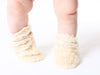 Organic Faux Fur Sherpa Baby Snap Booties: 6-12m