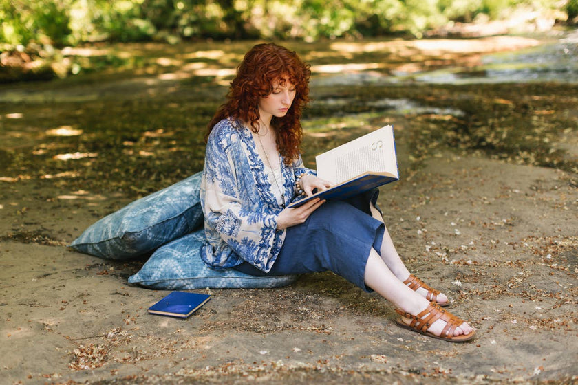 Let The Light In Printed Bamboo Crop Kimono