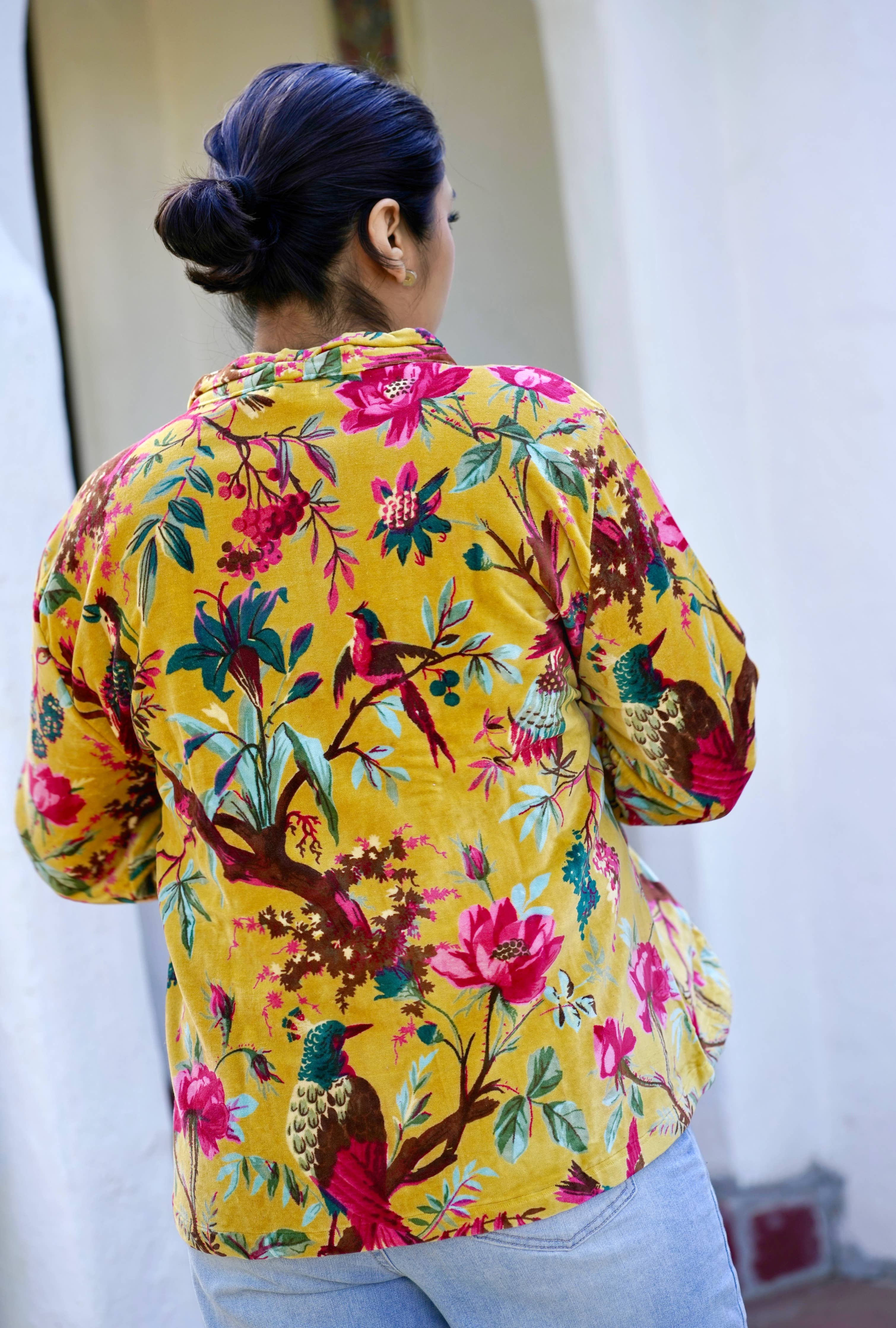 Astrid Velvet Jacket Mustard OS