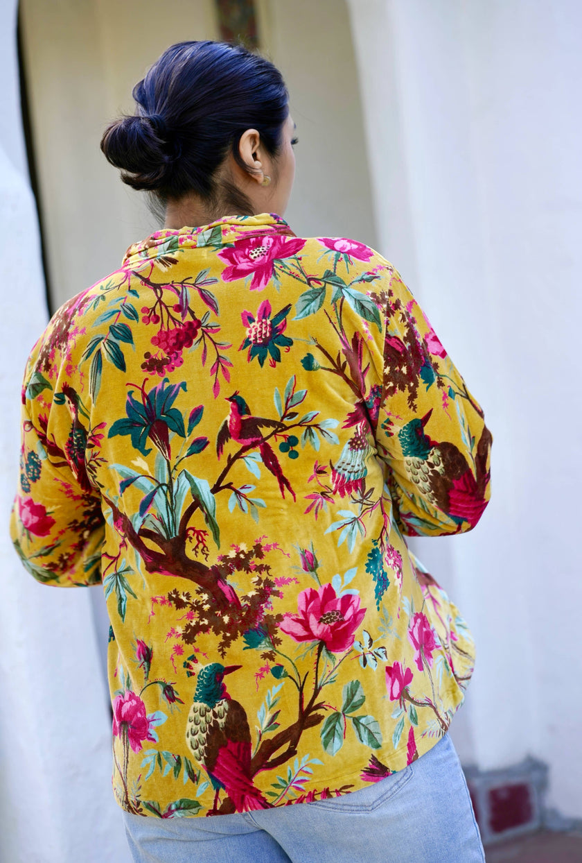 Astrid Velvet Jacket Mustard OS