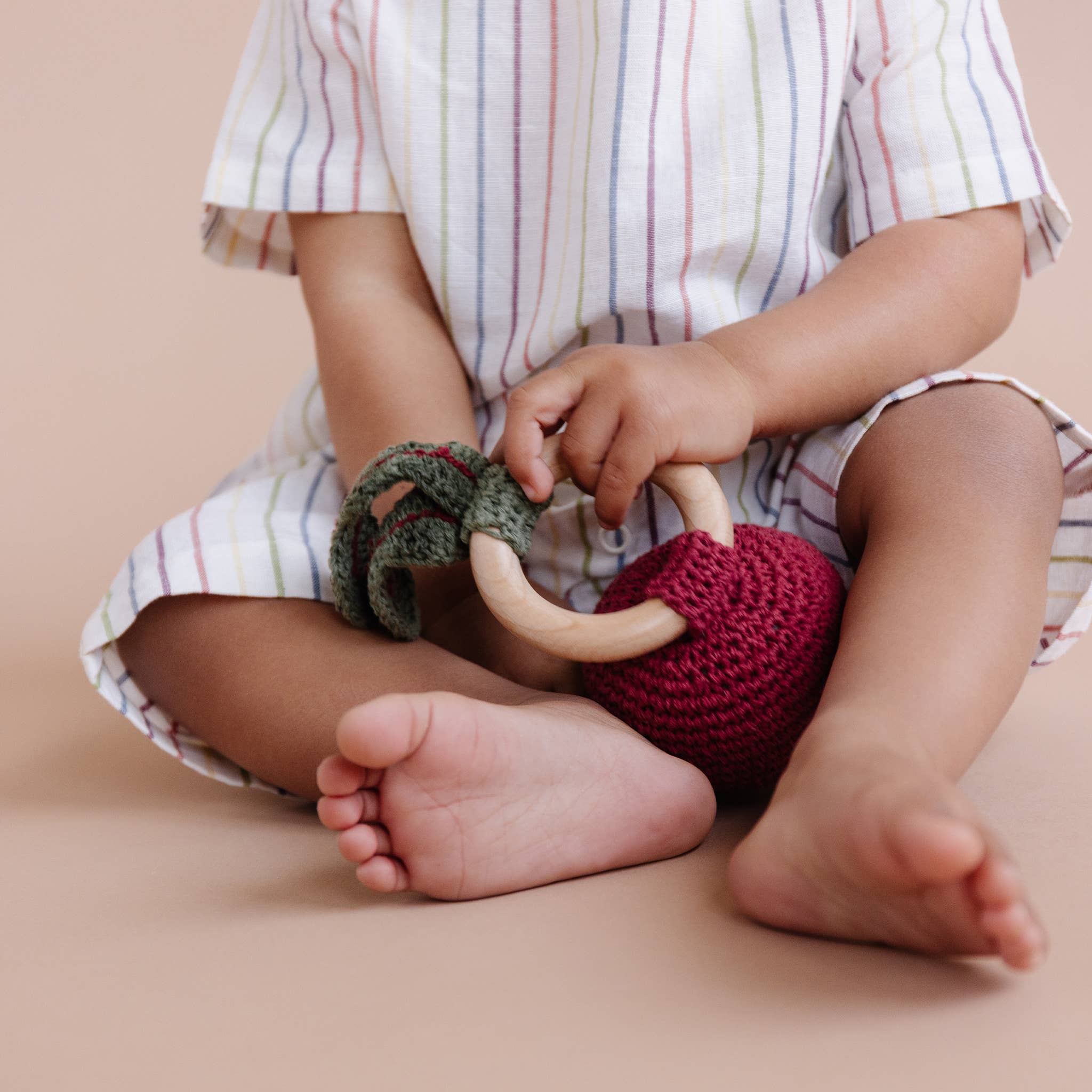 Teether Beet Cotton Crochet Rattle