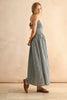 GINGHAM PRINT LONG DRESS