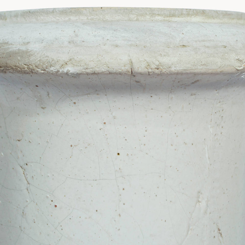 Birkdale White Glazed Stone Planter