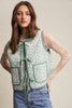 Floral Quilted Tie Vest