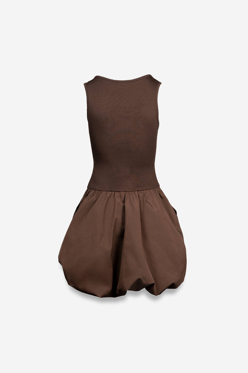 Sleeveless Bubble Skirt Mini Dress