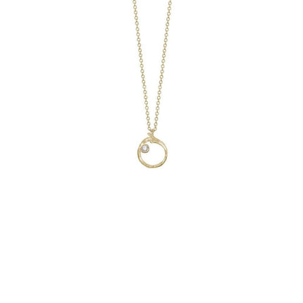 Branch Circle Seed Pod Solitaire Necklace