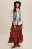 Denim Ruffle Vest