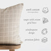Window Squares in Taupe Cotton Block Print Pillow Cover