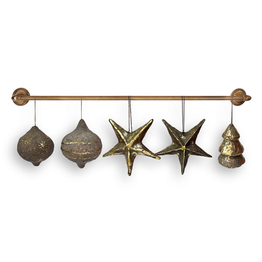 Stone Paper Mache Bulb Ornaments