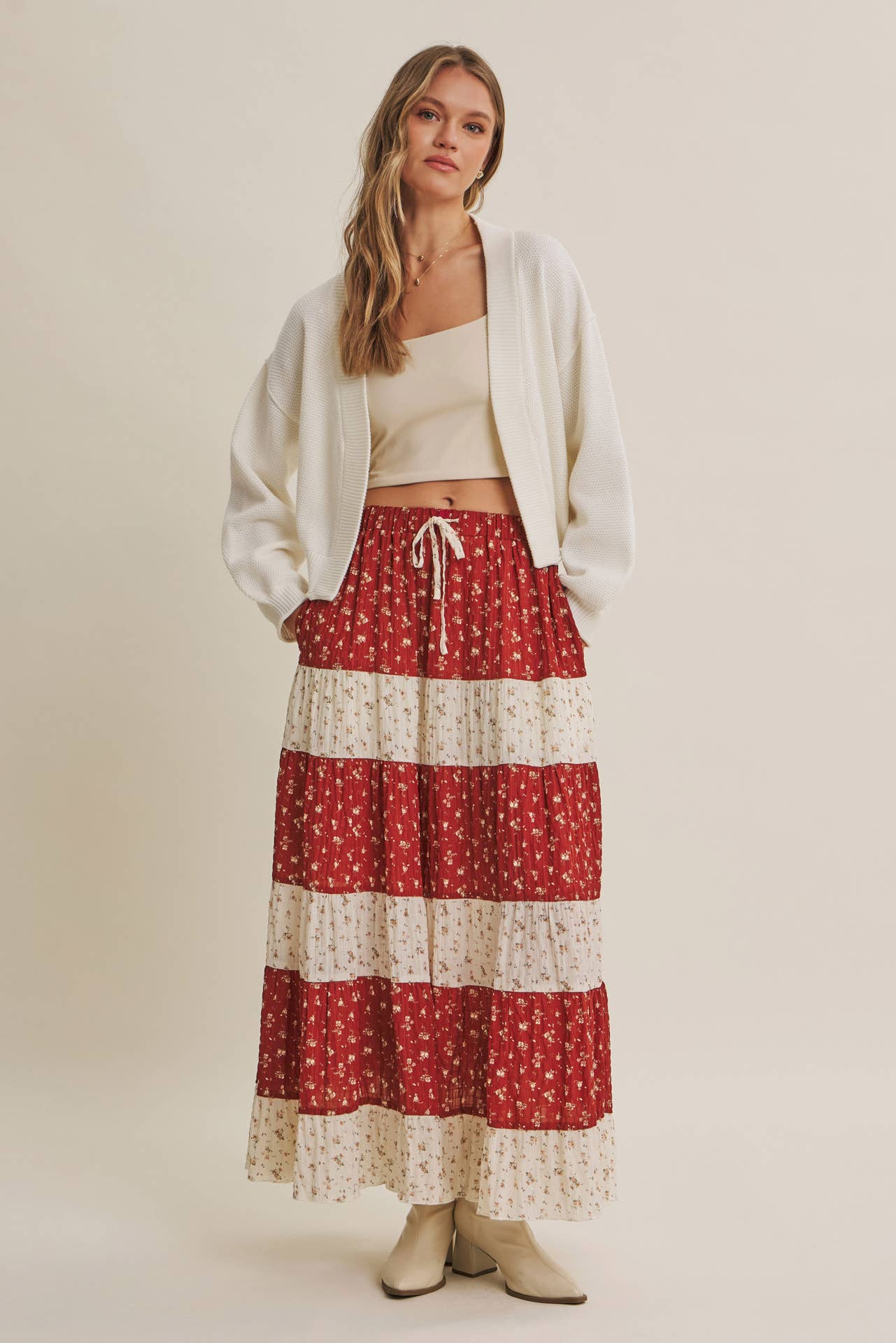EVERYDAY ESSENTIAL LAYERING WAFFLE CARDIGAN IN BALLON SLVS