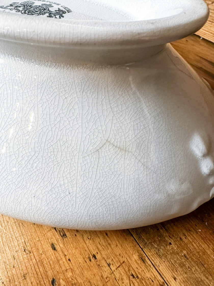 J & G Meakin Hanley England White Ironstone Covered Serving Dish