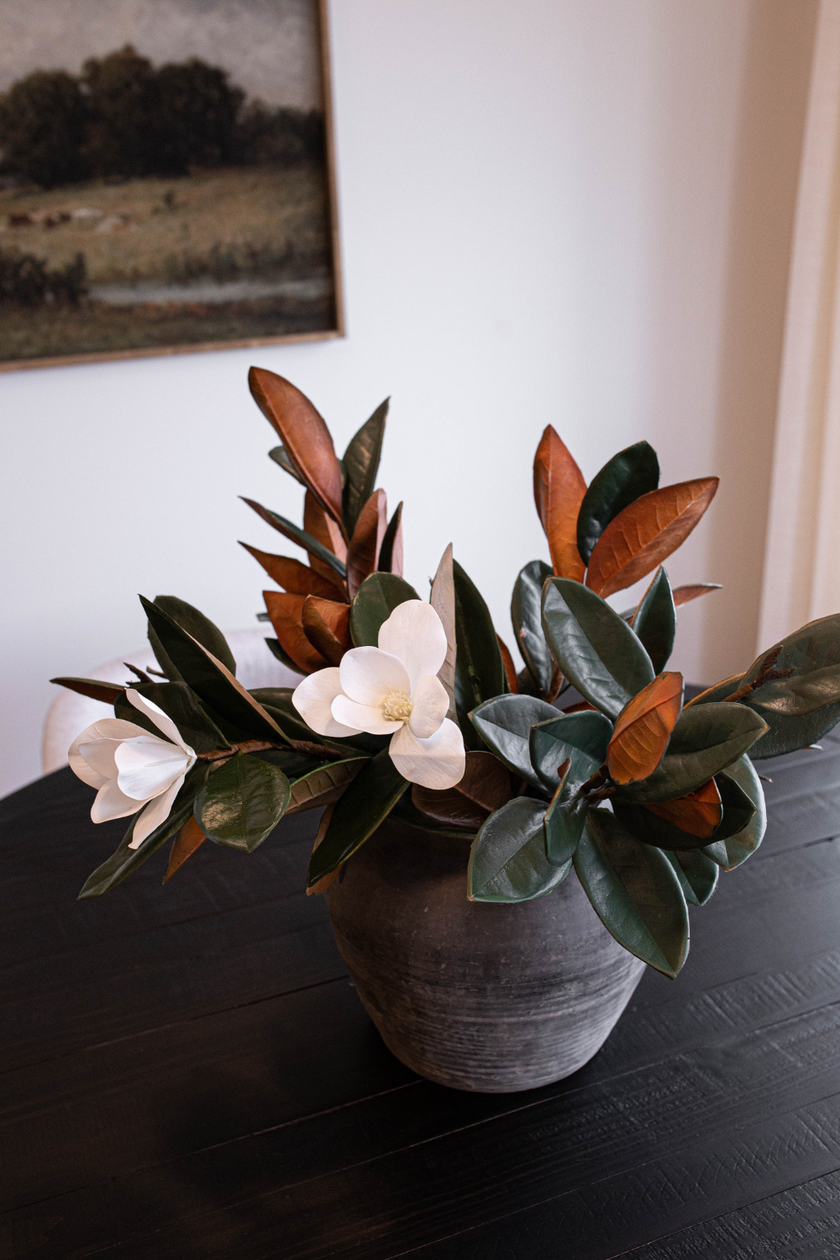 Magnolia Faux Flowers with Leaves