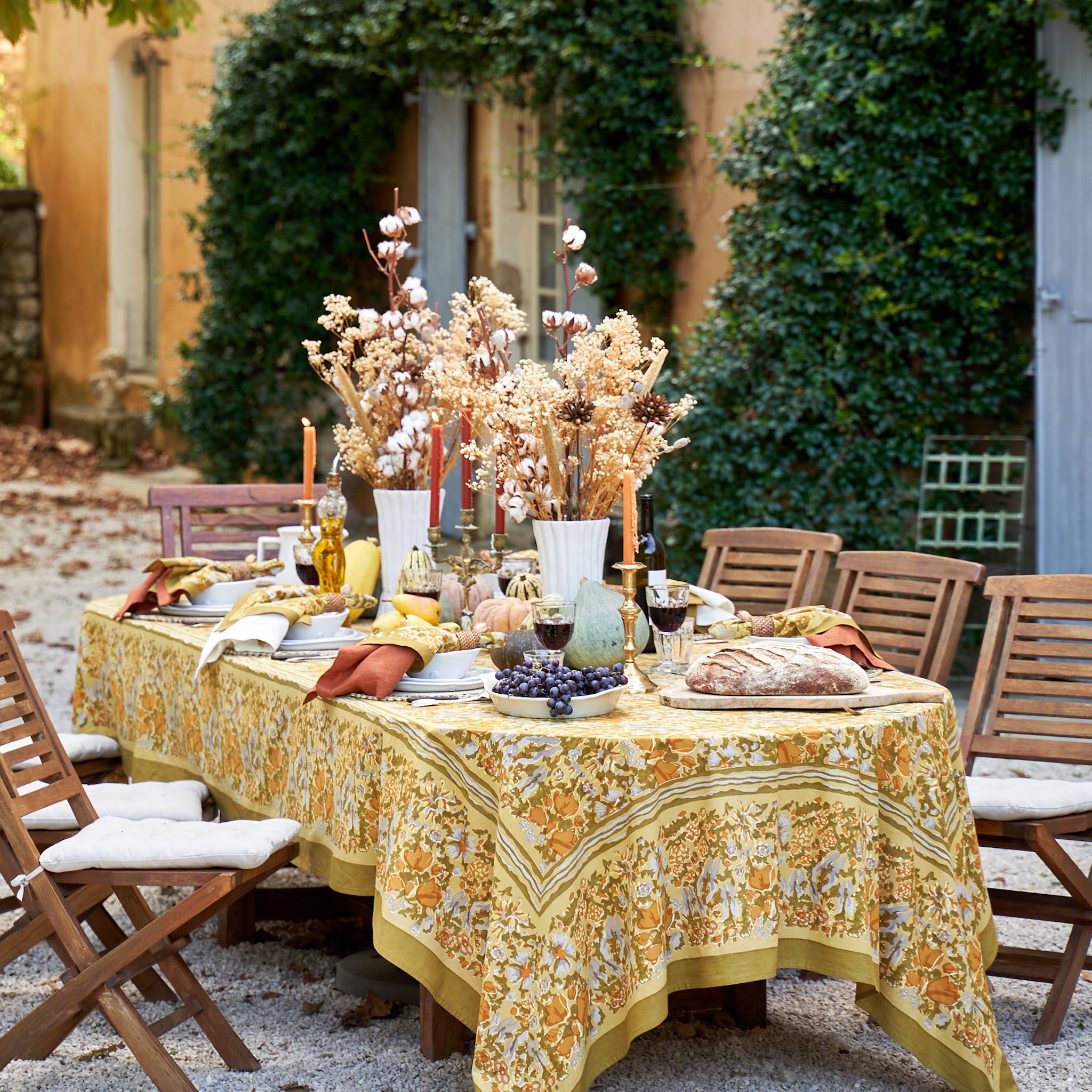 Jardin Mustard & Grey | Tablecloth