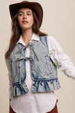 Denim Ruffle Vest