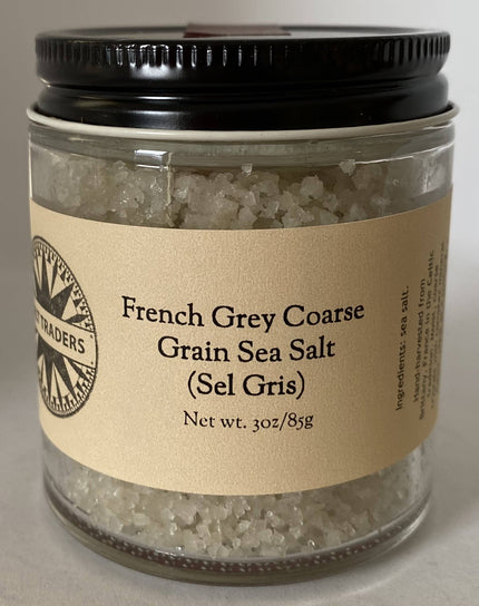 French Grey Sea Salt Coarse Grain Celtic - 3oz. Glass Jar