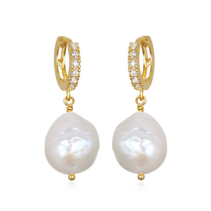 Baroque Pearl Huggies