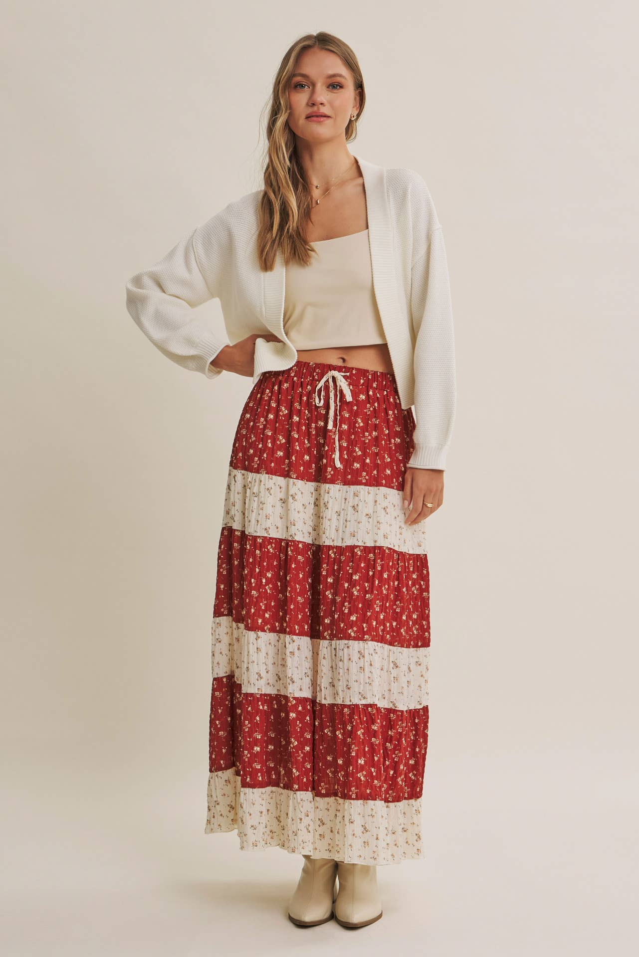 EVERYDAY ESSENTIAL LAYERING WAFFLE CARDIGAN IN BALLON SLVS