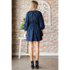 V-neck Puff Sleeve Denim Short Dress