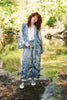 Let The Light In Printed Long Duster Bamboo Kimono Robe