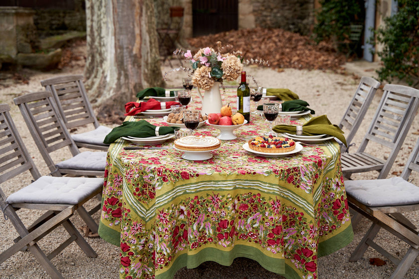 Jardin Red & Green | French Tablecloths