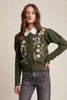 Floral Embroidered Puff Sleeve Cardigan