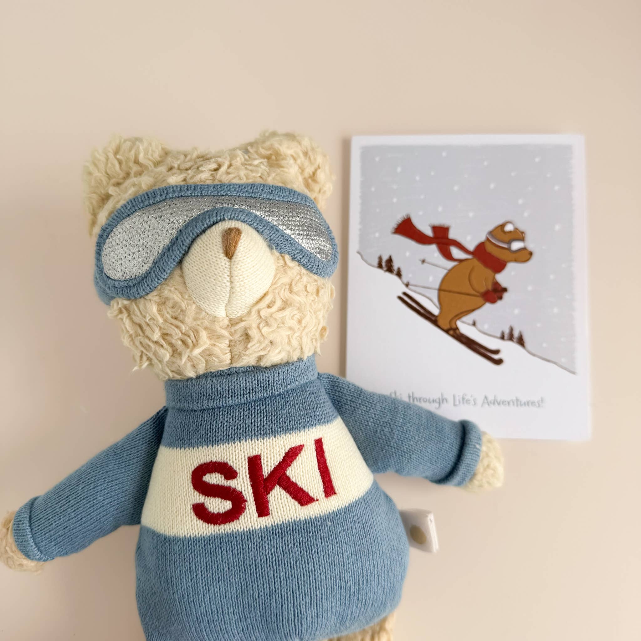 Plush Ski Bear Baby Kids Toy Animal Fall Winter Sport