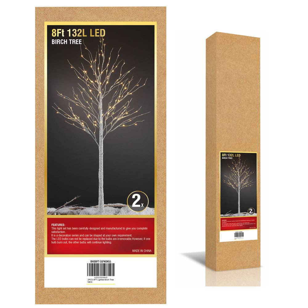 Birch Tree Lights Set of 3 for Christmas Decor, Weddings, and Gif