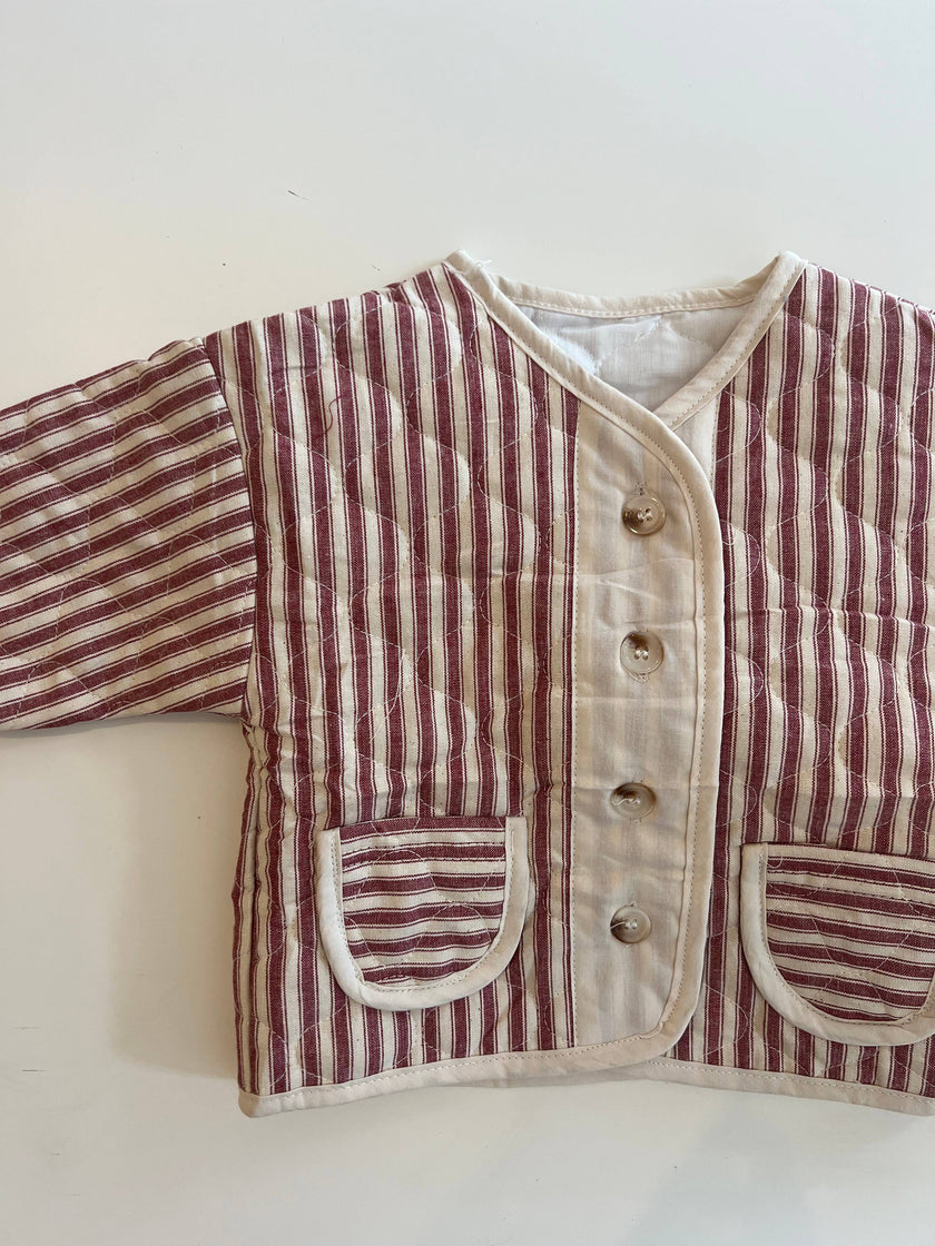 Quilted Jacket: Rosewood / 6-12M