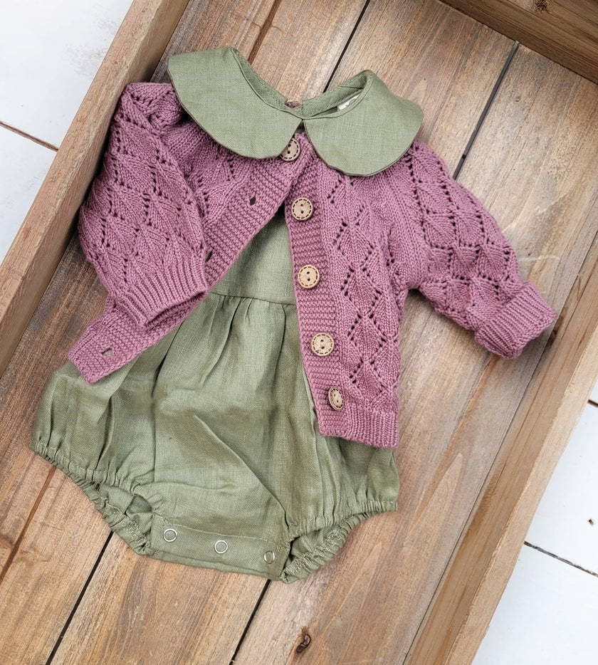 Baby Girl Knit Sweater Cardigan Cotton Top buttoned dressy