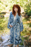 Let The Light In Printed Long Duster Bamboo Kimono Robe