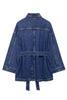 OVERSIZED DENIM JACKET WITH WAIST SASH