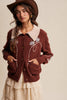 Embroidered Collar Knit Cardigan