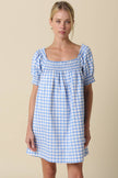 Erin Gingham Smocked Babydoll Dress