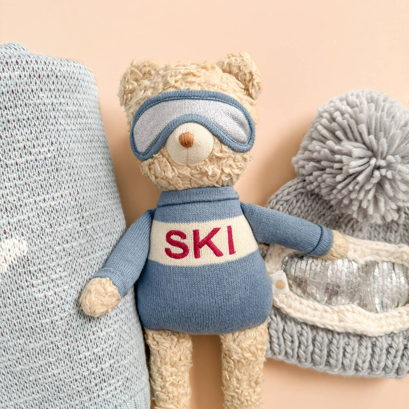 Plush Ski Bear Baby Kids Toy Animal Fall Winter Sport