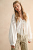EMBROIDERY DETAIL LONG SLEEVE BLOUSE