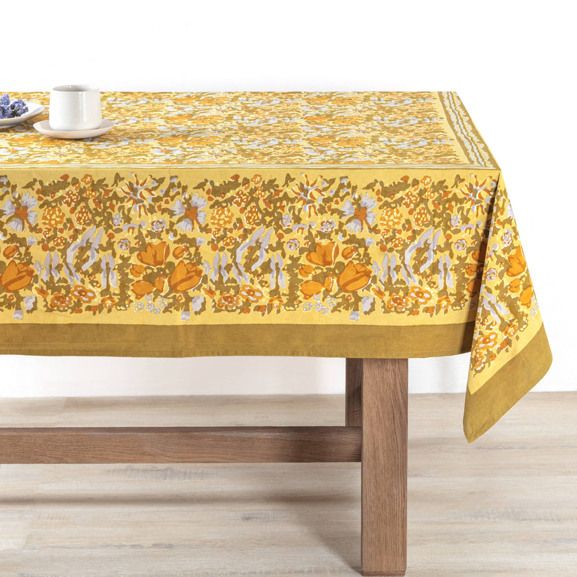 Jardin Mustard & Grey | Tablecloth