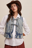 Denim Ruffle Vest