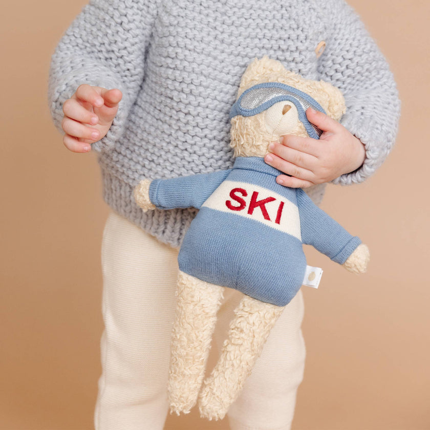 Plush Ski Bear Baby Kids Toy Animal Fall Winter Sport