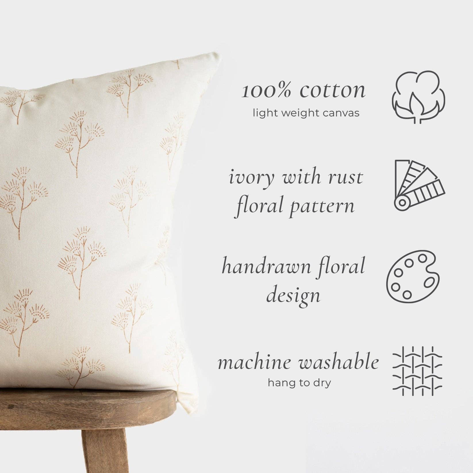 Thistle Cotton Block Print Pillow Cover