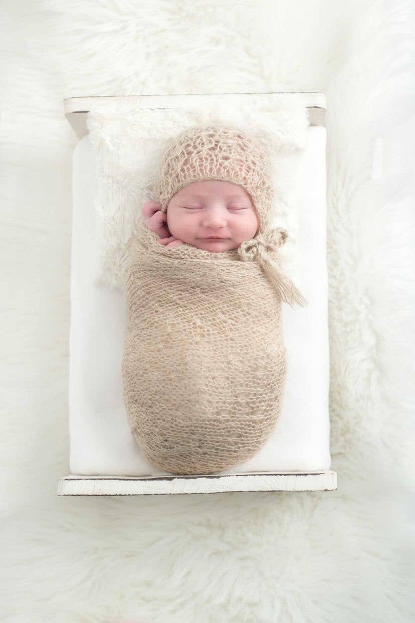 Baby Wrap | Mohair Hand Knit Baby Blanket