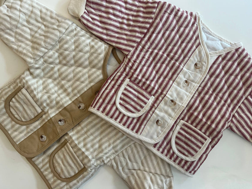 Quilted Jacket: Rosewood / 6-12M